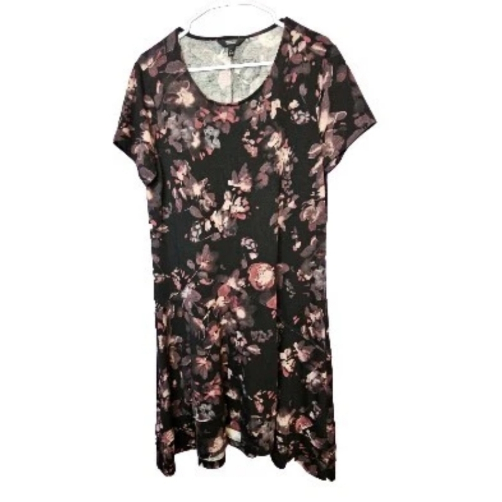 Simply Vera Vera Wang Womans Dress Multi-Colored Short Sleeve Size XL